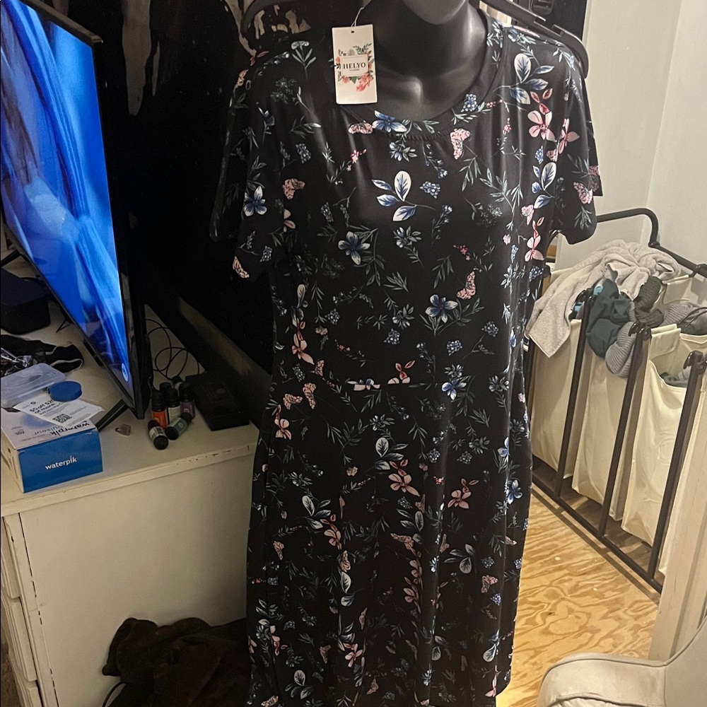 Floral Black Dress